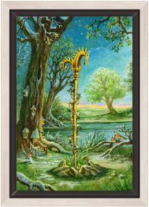 Cadre argent de la toile As de Bâtons de Florence Magnin au format S (A4)