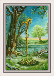 Cadre blanc de la toile As de Bâtons de Florence Magnin au format S (A4)