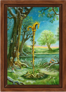 Cadre noix de la toile As de Bâtons de Florence Magnin au format S (A4)