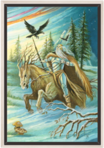 Cadre argent de la toile Cavalier de Bâtons de Florence Magnin au format L (A2)