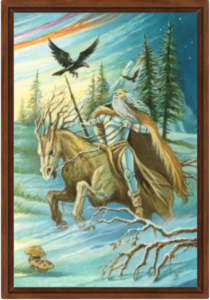 Cadre noix de la toile Cavalier de Bâtons de Florence Magnin au format L (A2)