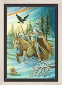 Cadre argent de la toile Cavalier de Bâtons de Florence Magnin au format S (A4)