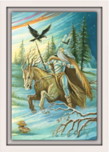 Cadre blanc de la toile Cavalier de Bâtons de Florence Magnin au format S (A4)