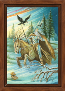 Cadre noix de la toile Cavalier de Bâtons de Florence Magnin au format S (A4)