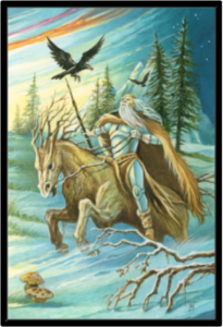 Cadre noir de la toile Cavalier de Bâtons de Florence Magnin au format XXL (A0)