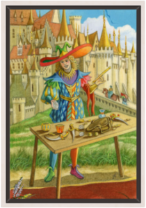 Cadre argent de la toile Le Bateleur de Florence Magnin au format L (A2)