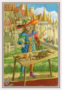 Cadre blanc de la toile Le Bateleur de Florence Magnin au format L (A2)