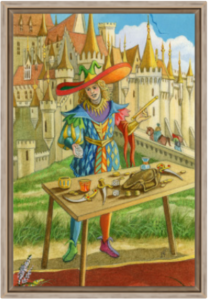 Cadre chêne de la toile Le Bateleur de Florence Magnin au format L (A2)