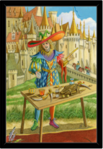 Cadre noir de la toile Le Bateleur de Florence Magnin au format L (A2)