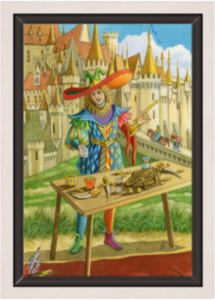 Cadre argent de la toile Le Bateleur de Florence Magnin au format S (A4)