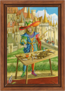 Cadre noix de la toile Le Bateleur de Florence Magnin au format S (A4)