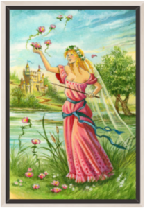 Cadre argent de la toile Reine de Bâtons de Florence Magnin au format L (A2)