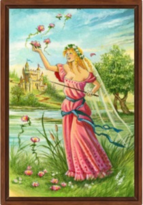 Cadre noix de la toile Reine de Bâtons de Florence Magnin au format L (A2)