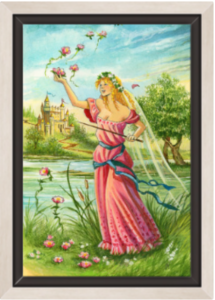 Cadre argent de la toile Reine de Bâtons de Florence Magnin au format S (A4)