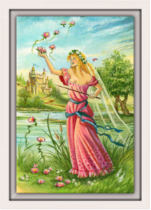 Cadre blanc de la toile Reine de Bâtons de Florence Magnin au format S (A4)