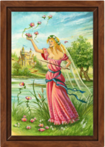 Cadre noix de la toile Reine de Bâtons de Florence Magnin au format S (A4)