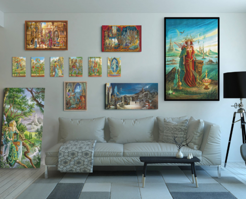 Magnin-Toiles iconiques contexte Présentation de diverses toiles iconiques de Florence Magnin