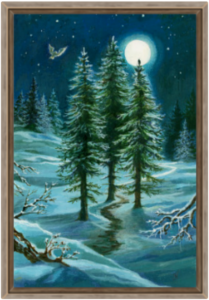 Cadre chêne de la toile Trois de Bâtons de Florence Magnin au format L (A2)