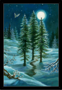 Cadre noir de la toile Trois de Bâtons de Florence Magnin au format L (A2)