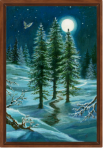 Cadre noix de la toile Trois de Bâtons de Florence Magnin au format L (A2)