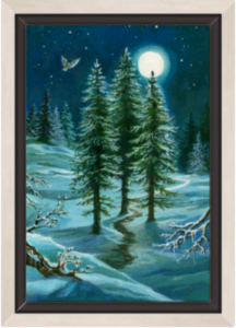 Cadre argent de la toile Trois de Bâtons de Florence Magnin au format S (A4)