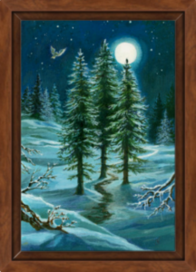 Cadre noix de la toile Trois de Bâtons de Florence Magnin au format S (A4)