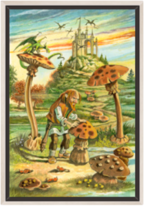 Cadre argent de la toile Valet de Bâtons de Florence Magnin au format L (A2)