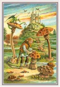 Cadre blanc de la toile Valet de Bâtons de Florence Magnin au format L (A2)