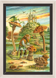 Cadre argent de la toile Valet de Bâtons de Florence Magnin au format S (A4)