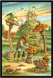 Cadre noir de la toile Valet de Bâtons de Florence Magnin au format XXL (A0)