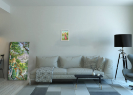 Magnin-Reine Batons contexte-S-blanc Toile La Reine de Bâtons Format S (A4) avec cadre blanc