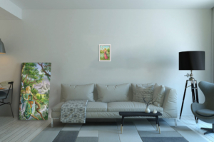 Toile La Reine de Bâtons Format S (A4) avec cadre blanc