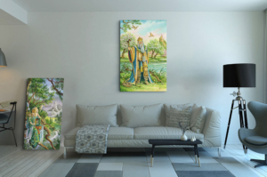 La dame verte format XXL et Roi de Bâtons au Format XXL (A0) sans cadre