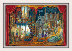 Toile Rêve de dragon de Florence Magnin en format S (A4) avec cadre blanc