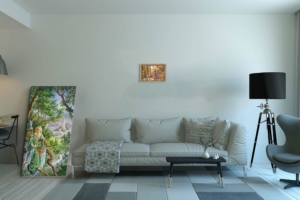 L'Auberge de la Sirène format S (A4) avec un cadre chêne