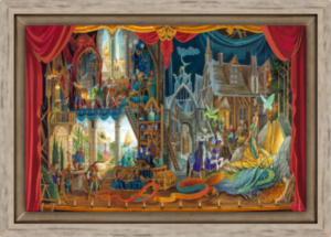 Toile Rêve de dragon de Florence Magnin en format S (A4) avec cadre chêne