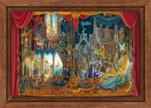 Toile Rêve de dragon de Florence Magnin en format S (A4) avec cadre noix