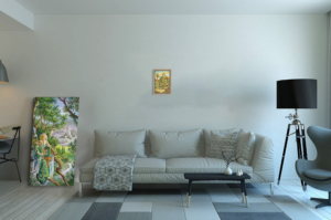 Toile valet de Bâtons au Format S (A4) avec un cadre chêne