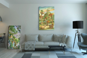 Toile valet de Bâtons au Format XXL (A0) sans cadre