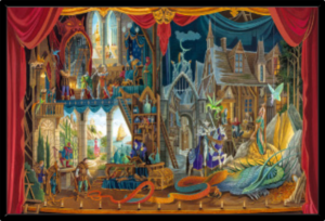 Toile Rêve de dragon de Florence Magnin en format XXL (A0) avec cadre noir