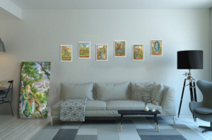 Présentation de toute la série des arcanes majeurs de la Marelle en format S (A4) avec cadre blanc