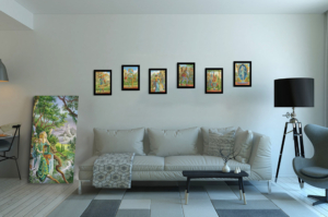 Présentation de toute la série des arcanes majeurs de la Marelle en format S (A4) avec cadre noir