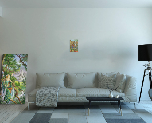 Magnin-Le Mat contexte-S Présentation de la toile Le Mat format S (A4) sans cadre