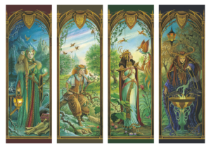 Les quatre toiles de la série Les quatre saisons de Florence Magnin