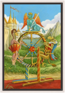 Cadre argent de la toile La Roue de fortune de Florence Magnin au format L (A2)