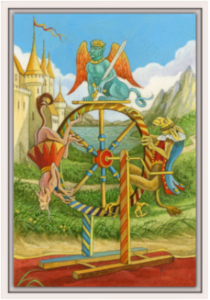 Cadre blanc de la toile La Roue de fortune de Florence Magnin au format L (A2)