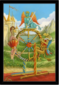 Cadre noir de la toile La Roue de fortune de Florence Magnin au format L (A2)