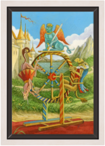 Cadre argent de la toile La Roue de fortune de Florence Magnin au format S (A4)