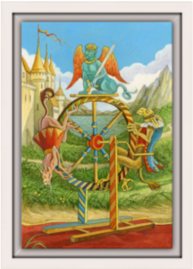 Cadre blanc de la toile La Roue de fortune de Florence Magnin au format S (A4)