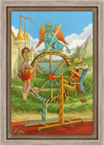 Cadre chêne de la toile La Roue de fortune de Florence Magnin au format S (A4)